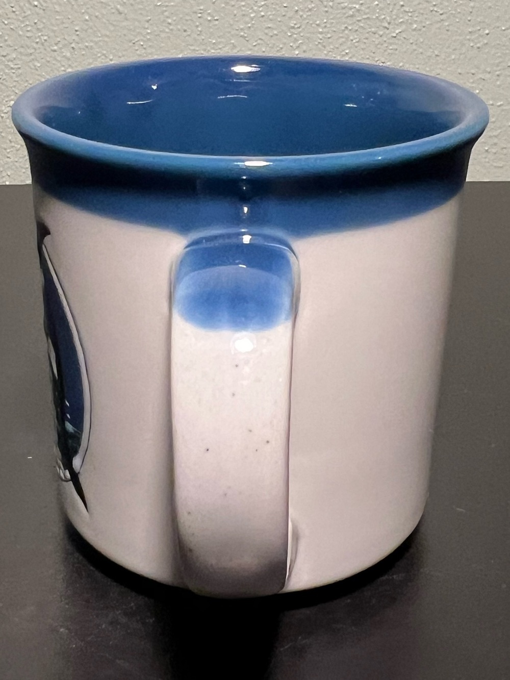 Vintage OTAGIRI Embossed Blue Orca Whale in Textured Ocean Waves Stoneware Mug - Picture 7 of 9